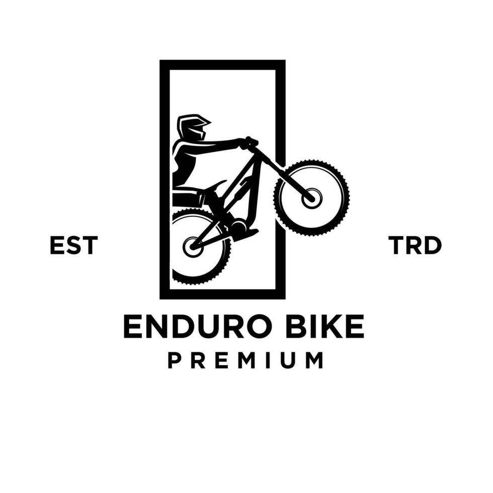 Enduro bergab Fahrrad mtb Symbol Design Logo vektor