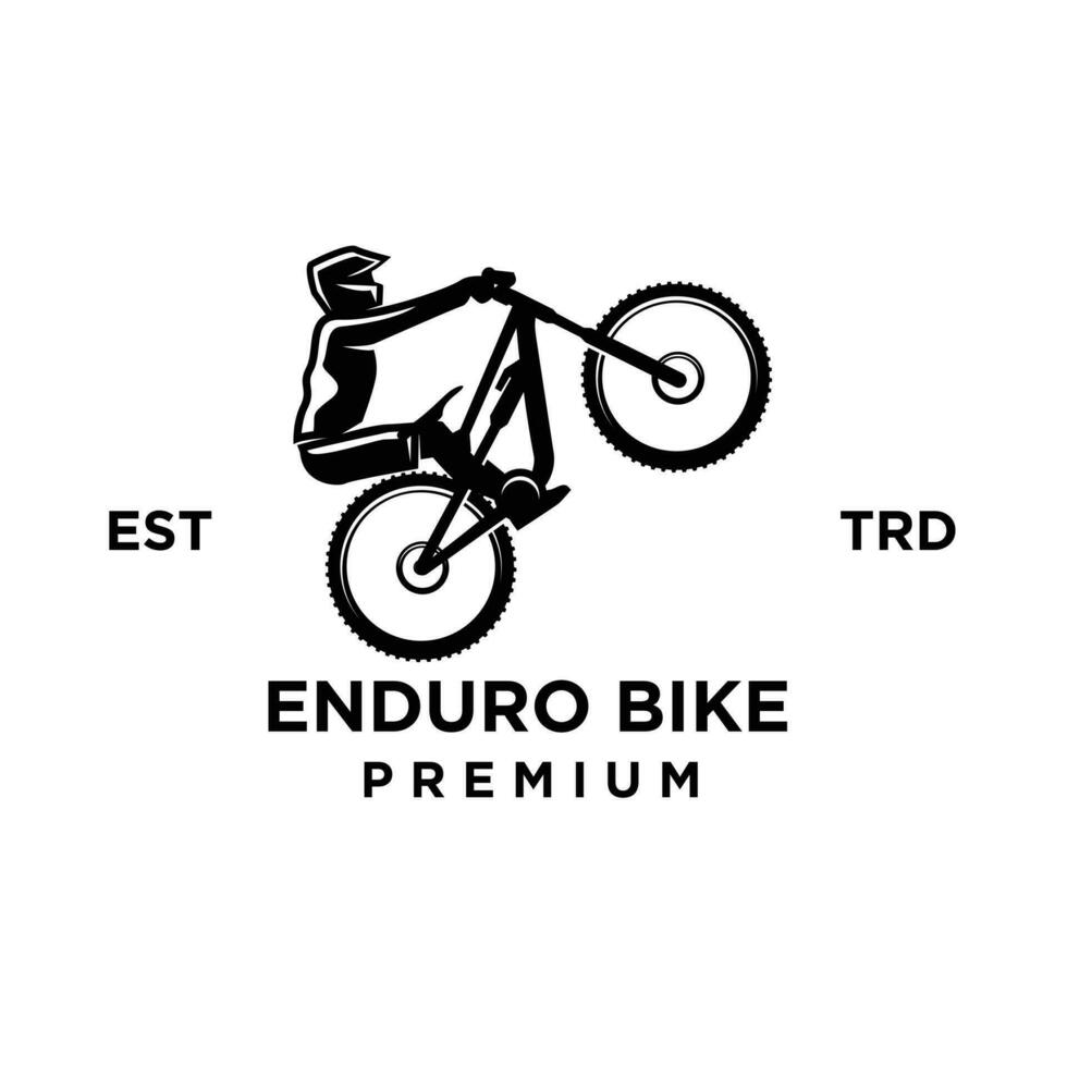 Enduro bergab Fahrrad mtb Symbol Design Logo vektor