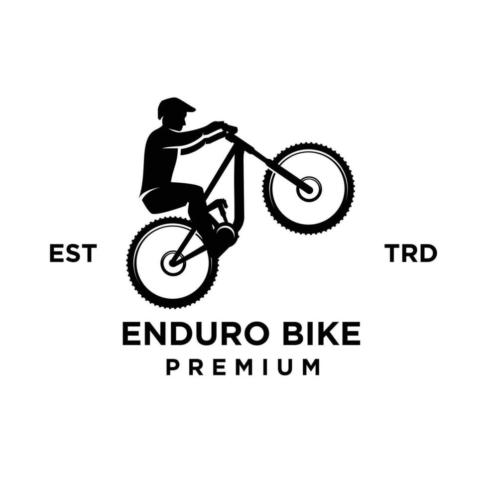 Enduro bergab Fahrrad mtb Symbol Design Logo vektor