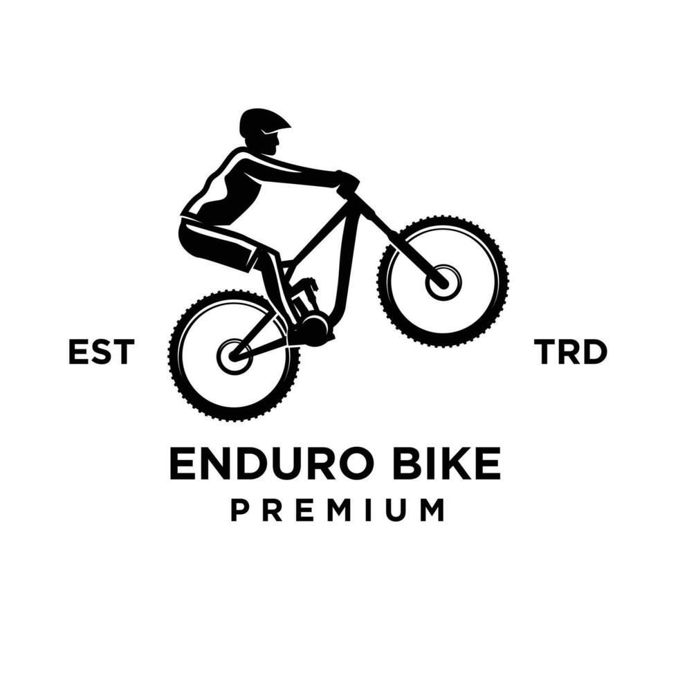 Enduro bergab Fahrrad mtb Symbol Design Logo vektor