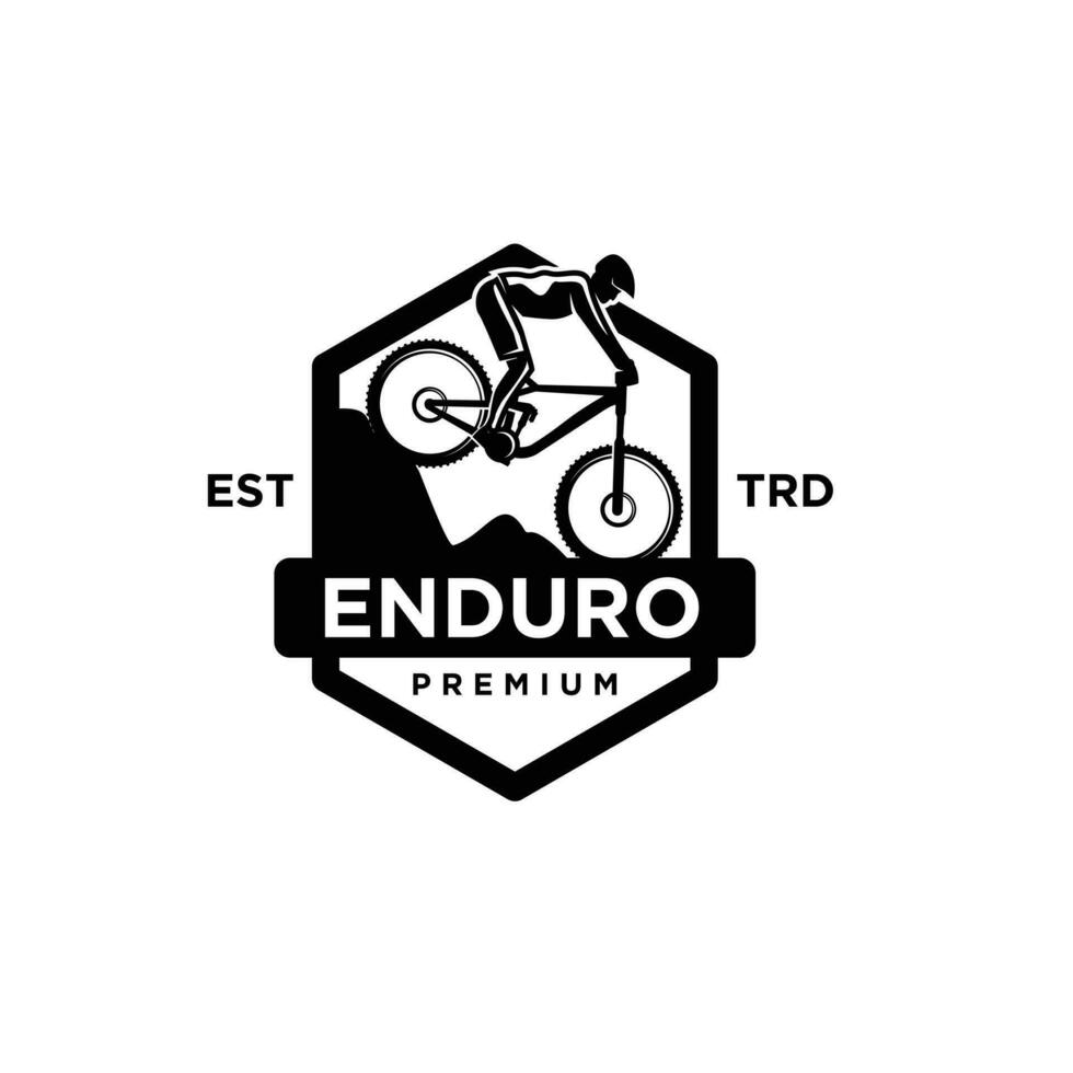 Enduro bergab Fahrrad mtb Symbol Design Logo vektor
