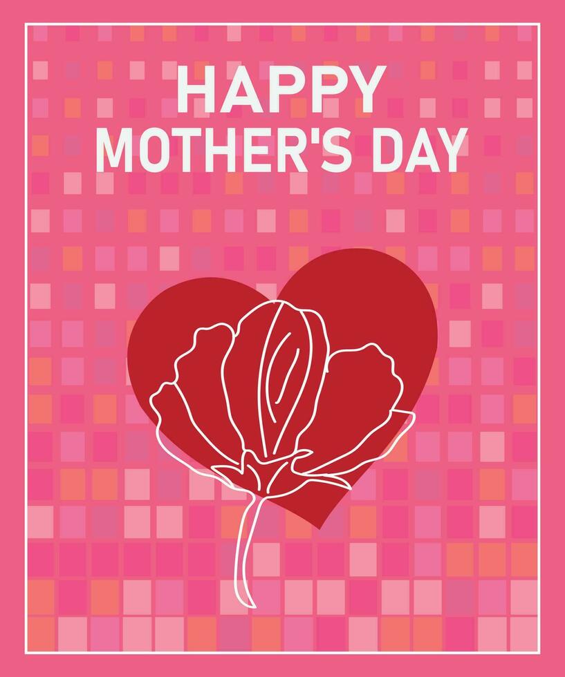 glücklich Mutter Tag Karte mit Herz vektor