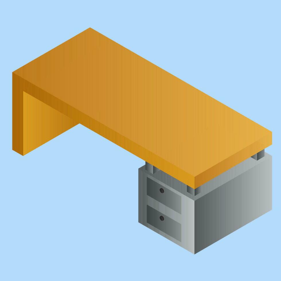 realistisk skrivbord lådor i brun och grå Färg. vektor