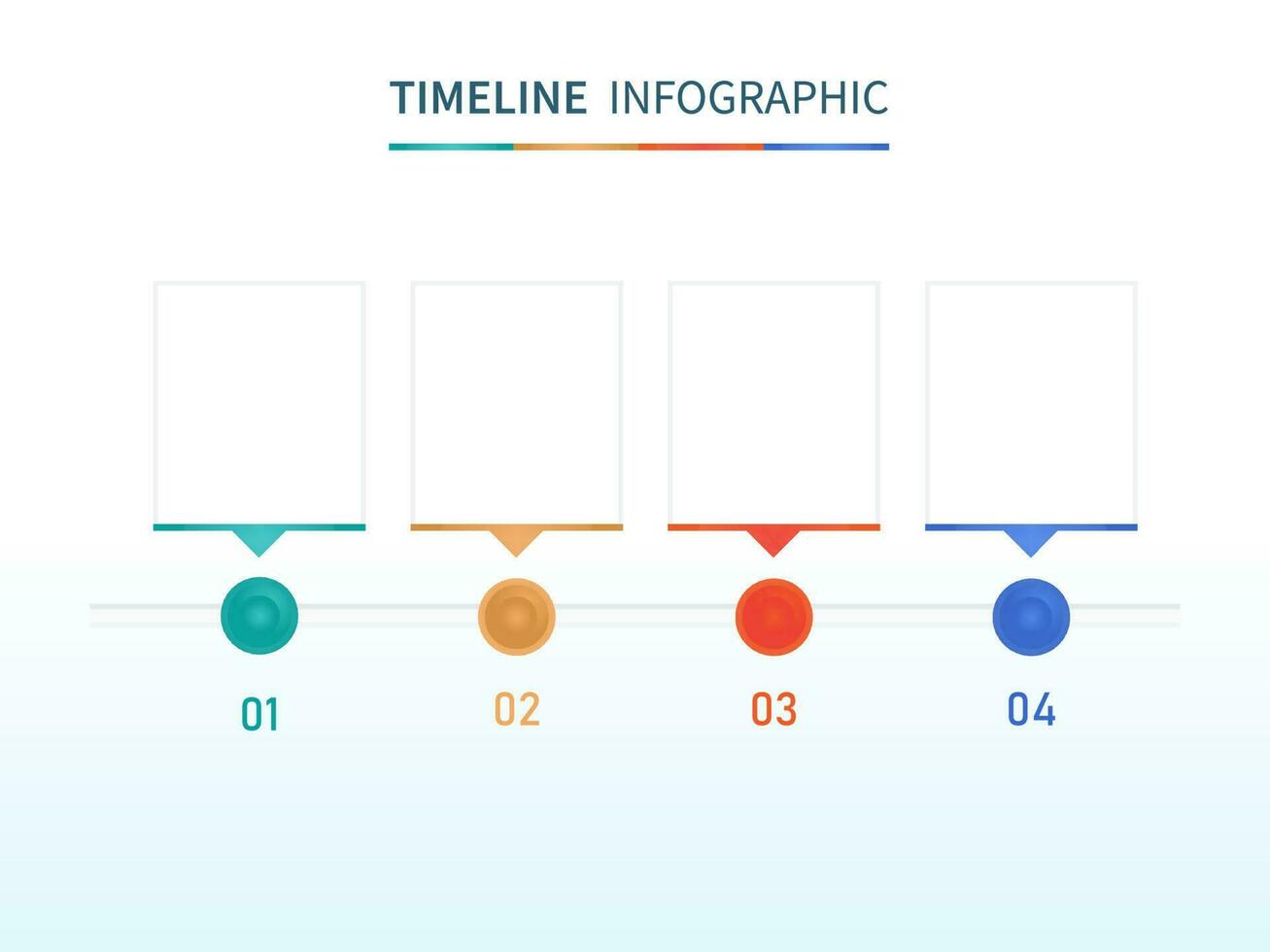 Geschäft Infografik Zeitleiste Vorlage Design mit vier Optionen und Kopieren Raum. vektor