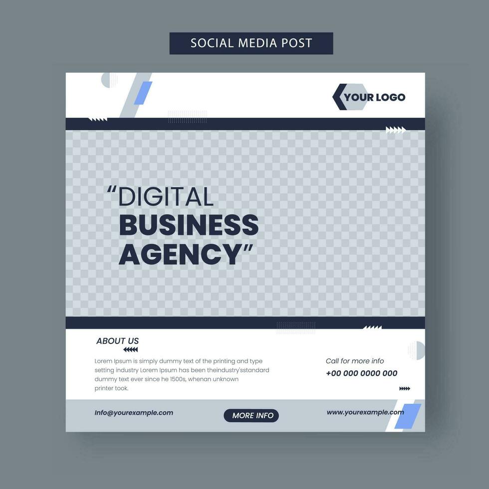 Digital Geschäft Agentur Sozial Medien Post oder Vorlage Design zum Werbung. vektor