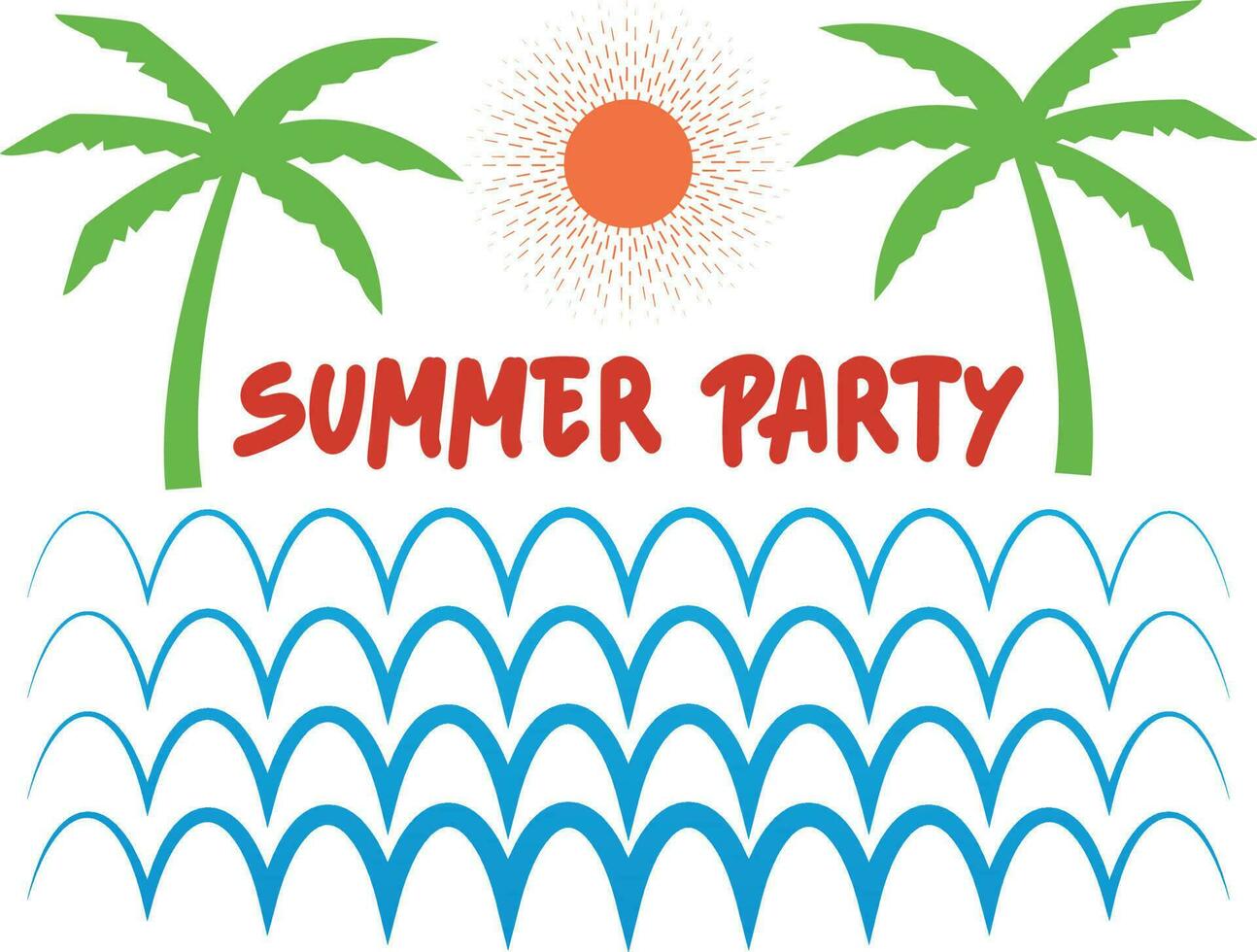 Sommer- Party T-Shirt Design vektor
