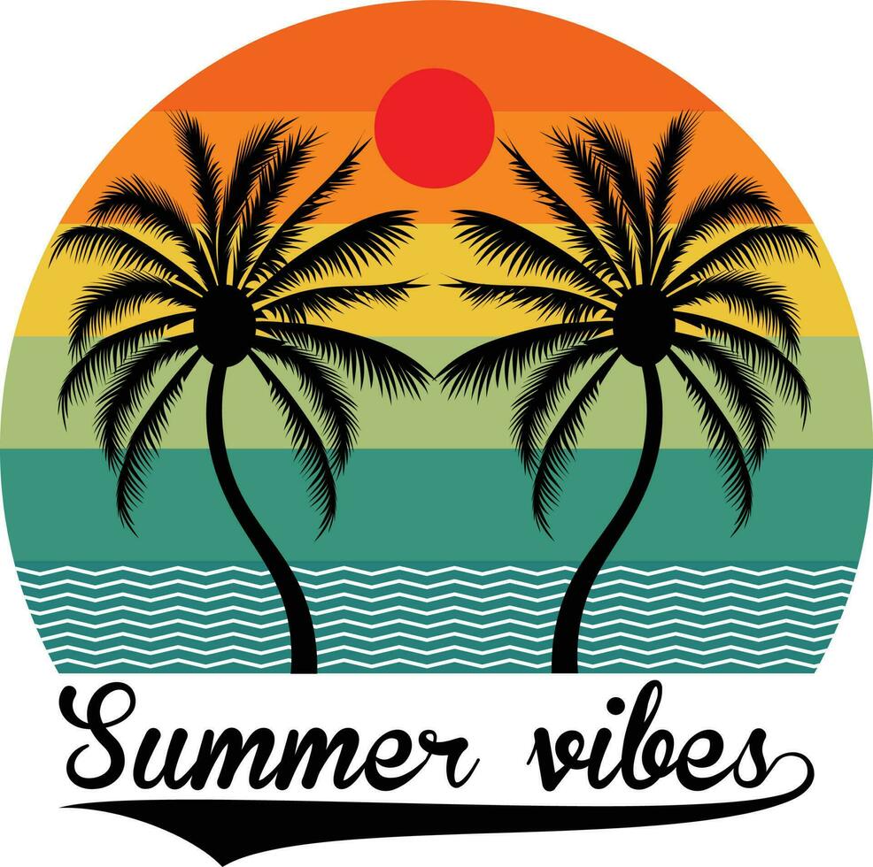 Sommer- Stimmung T-Shirt Design Vektor Illustration