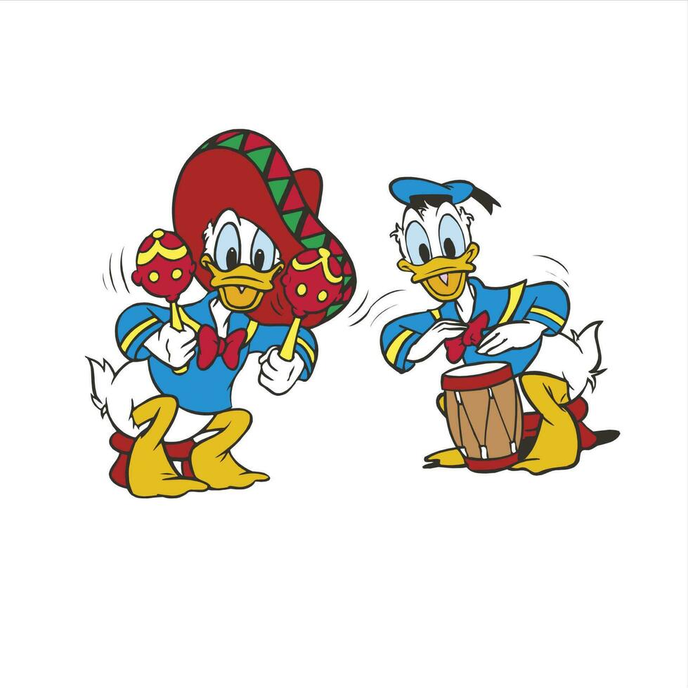 Donald Ente und Gänseblümchen Ente Vektor redaktionell