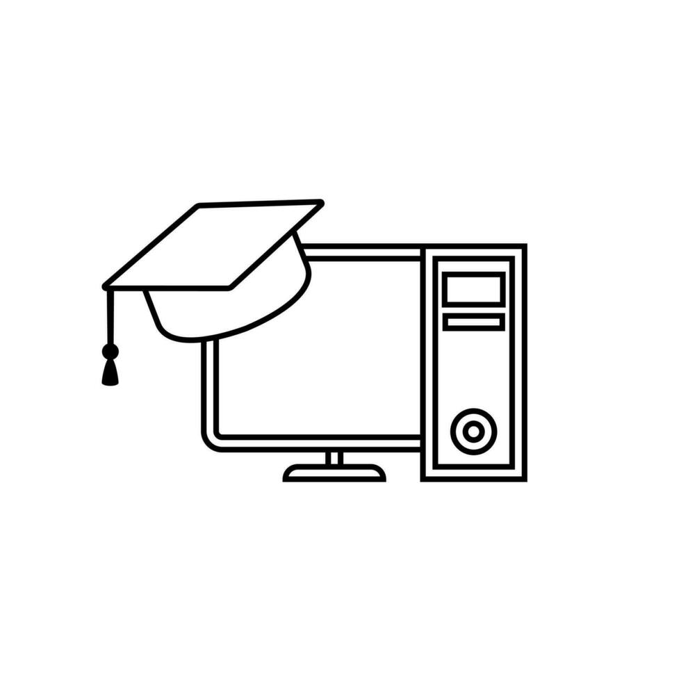 uppkopplad utbildning vektor ikon, uppkopplad kurser illustration tecken. webinar symbol eller logotyp.