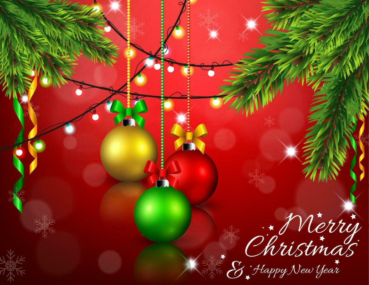 jul dekoration i röd bakgrund, vektor illustration