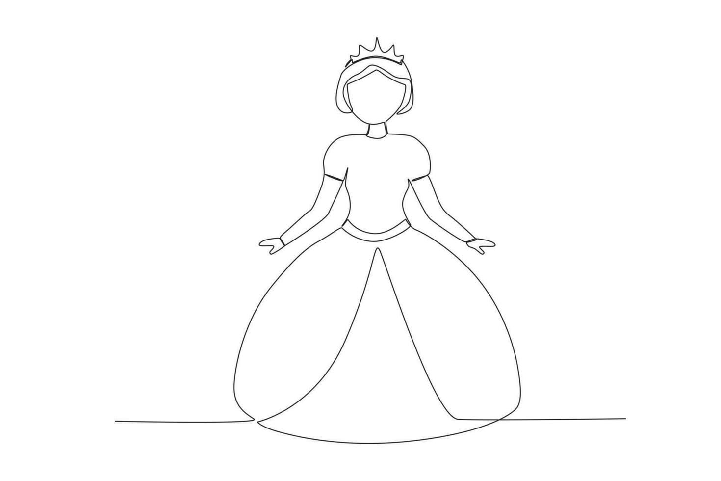 ein jung Königin tragen ein lange Kleid vektor