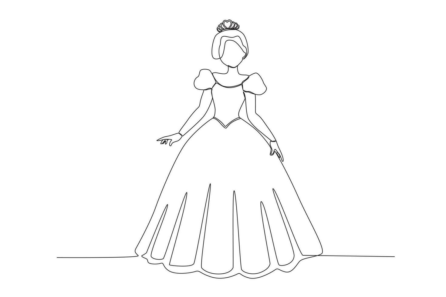 en skön drottning bär en klänning vektor