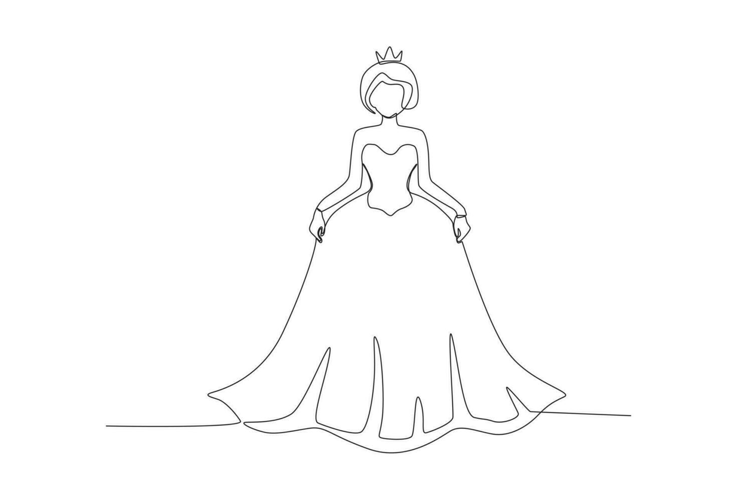 ein Königin tragen ein schön Kleid vektor