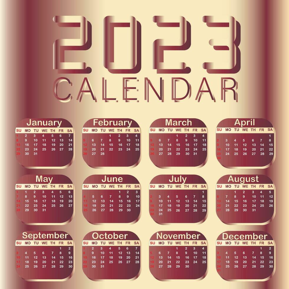 kreativ 2023 Kalender vektor