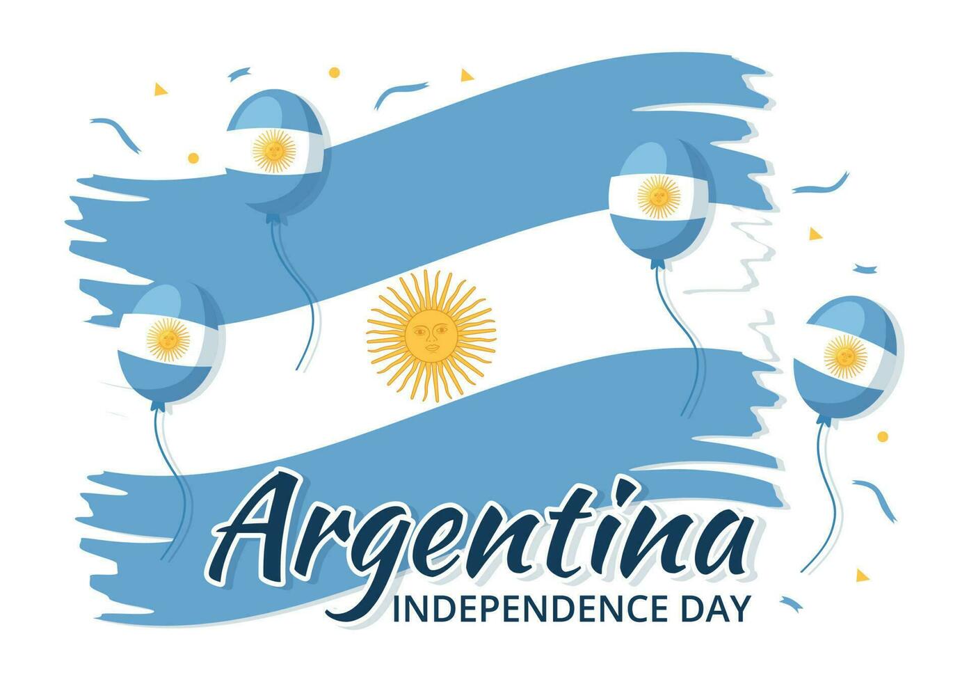 glücklich Argentinien Unabhängigkeit Tag auf 9 .. von Juli Vektor Illustration mit winken Flagge im eben Karikatur Feier Hand gezeichnet Landung Seite Vorlagen