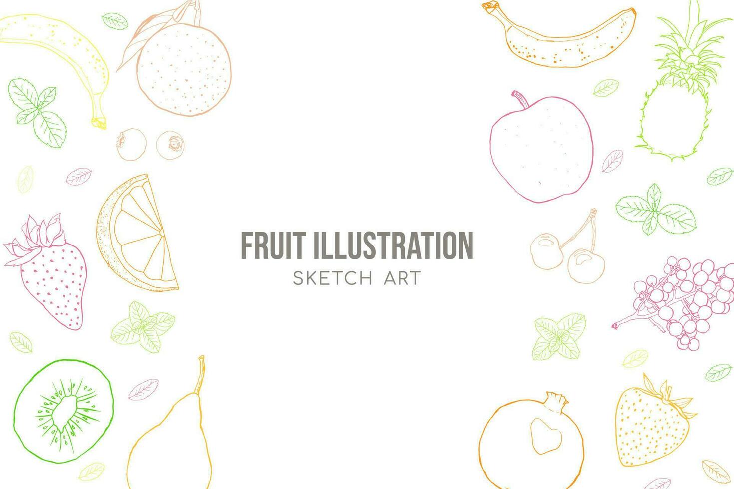 frukt skiss konst illustration hand dragen vektor