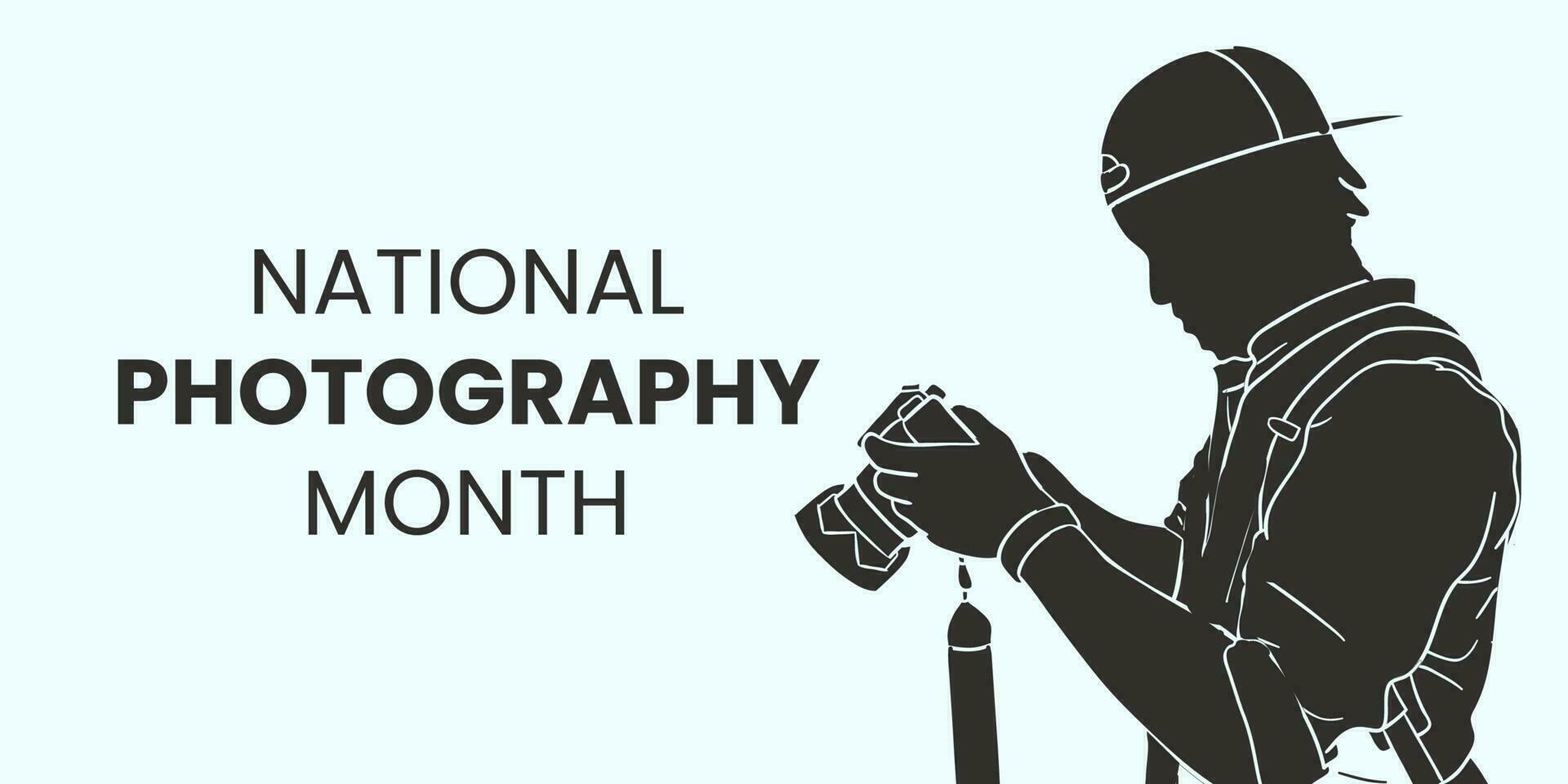 nationell fotografi månad, aning för affisch, baner, flygblad eller vykort vektor illustration.