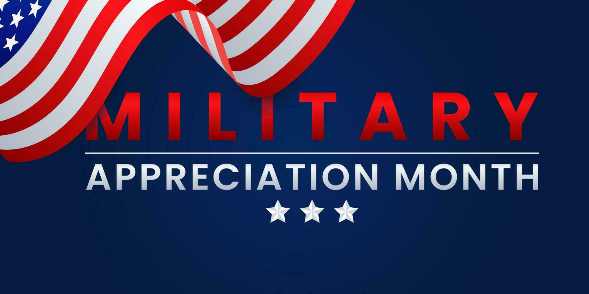 vektor illustration av nationell militär uppskattning månad är berömd varje år i Maj, affisch, kort, baner och bakgrund.
