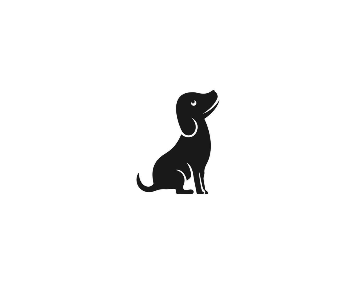 hund silhuett djur- maskot logotyp design modern mall vektor illustration.