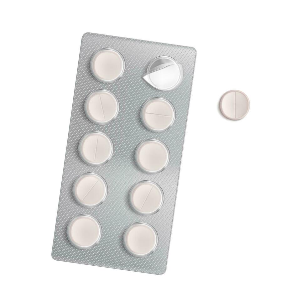 Vektor realistisch Pille Blase Pack