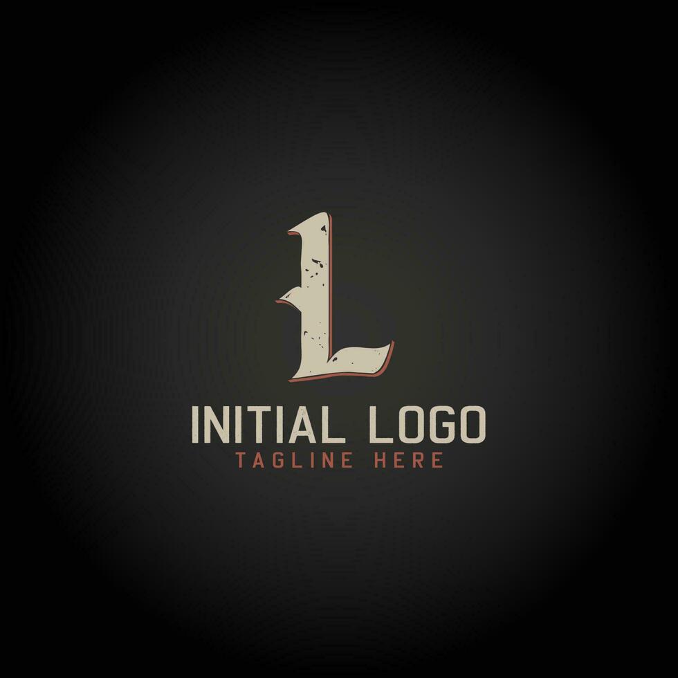 Logo von l Alphabet Initiale gotisch Stil Symbol Design vektor