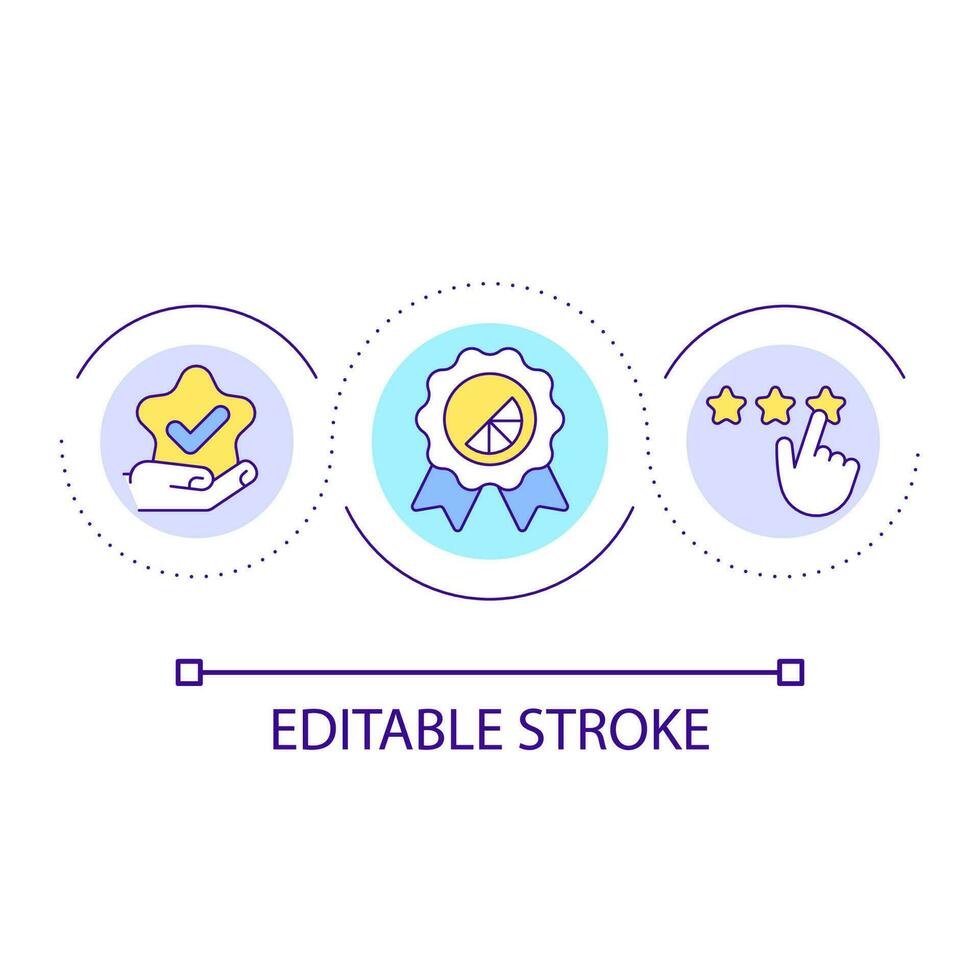 hohe Qualität Marke Schleife Konzept Symbol. begrenzt Auflage Produkt Entwicklung abstrakt Idee dünn Linie Illustration. Erstellen Exklusivität. isoliert Gliederung Zeichnung. editierbar Schlaganfall vektor