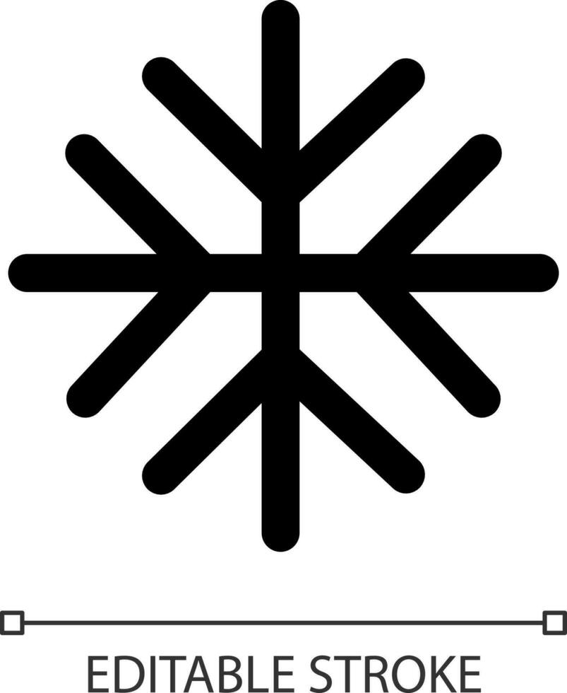 Schnee Weiß linear ui Symbol. Winter Wetter Vorhersage. Schneefall Vorhersage. Meteorologie. gui, ux Design. Gliederung isoliert Benutzer Schnittstelle Element zum App und Netz. editierbar Schlaganfall vektor