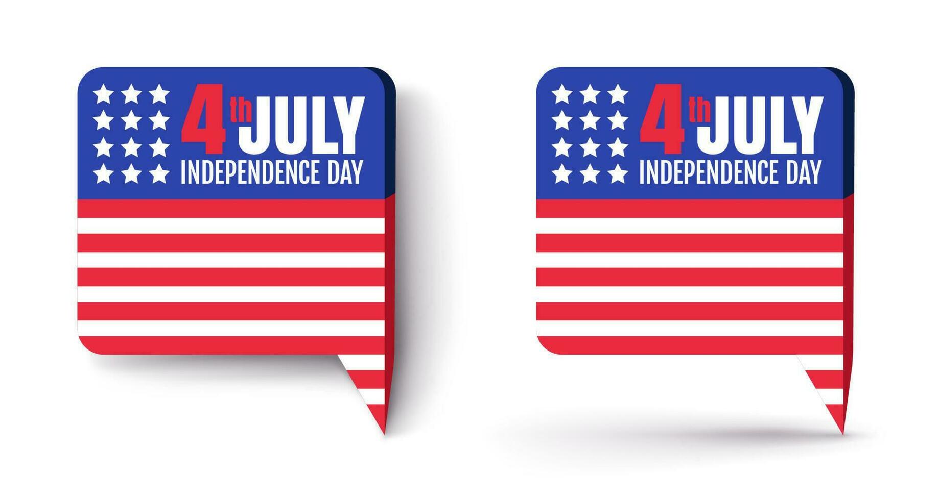 vektor uppsättning ikoner av amerikan flagga för oberoende dag på 4 th juli.