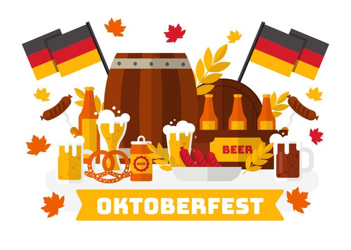 Oktoberfest med bayerska matvektor. vektor