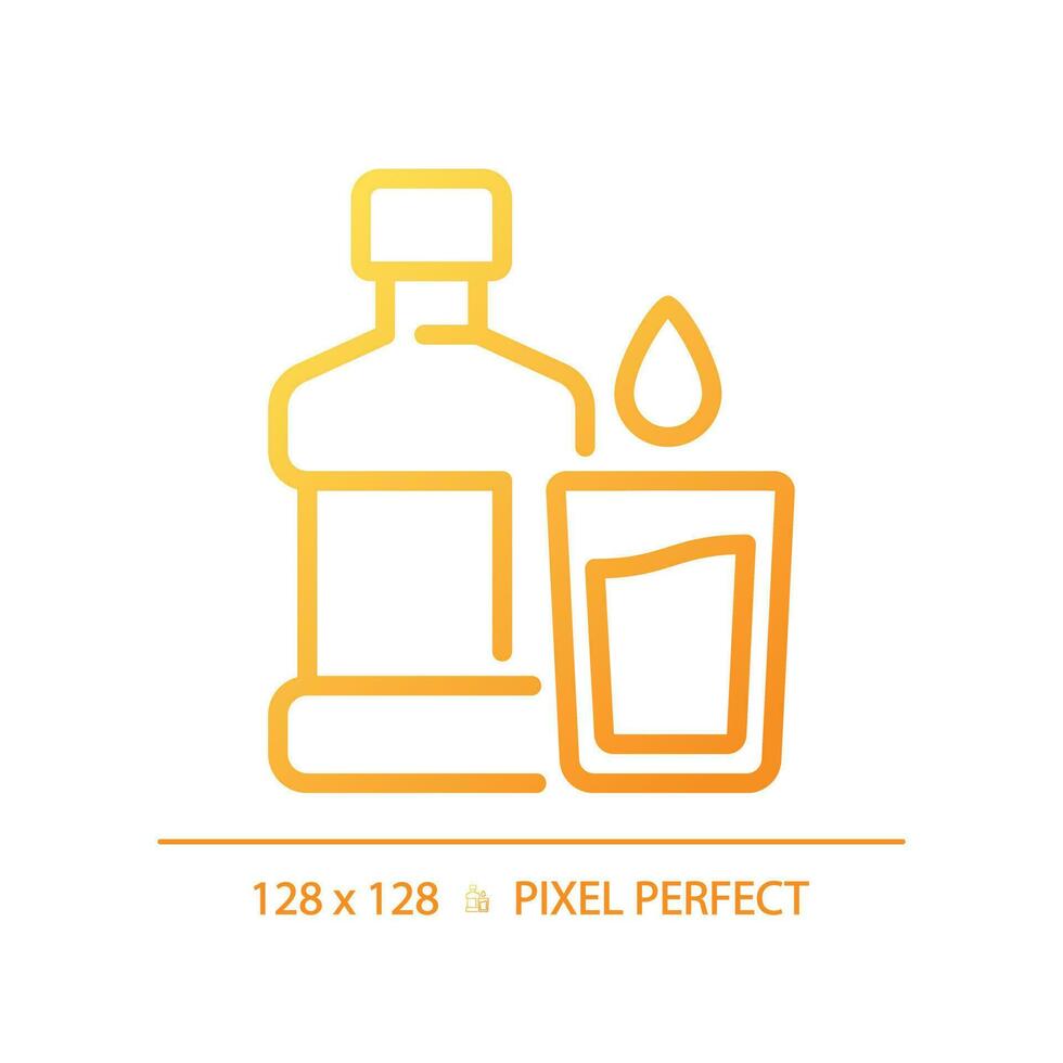 Wasser Pixel perfekt Gradient linear Vektor Symbol. kalt trinken. gesund Gewohnheit. Getränk Industrie. Flüssigkeit Erfrischung. dünn Linie Farbe Symbol. modern Stil Piktogramm. Vektor isoliert Gliederung Zeichnung