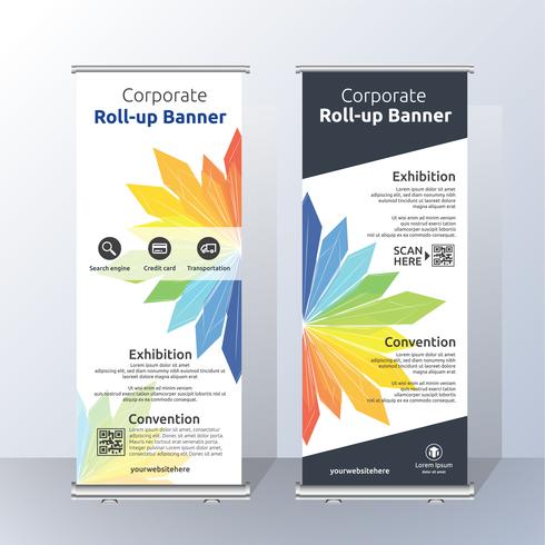 Vertikale Roll Up Banner Template Design für Announce und Adverti vektor