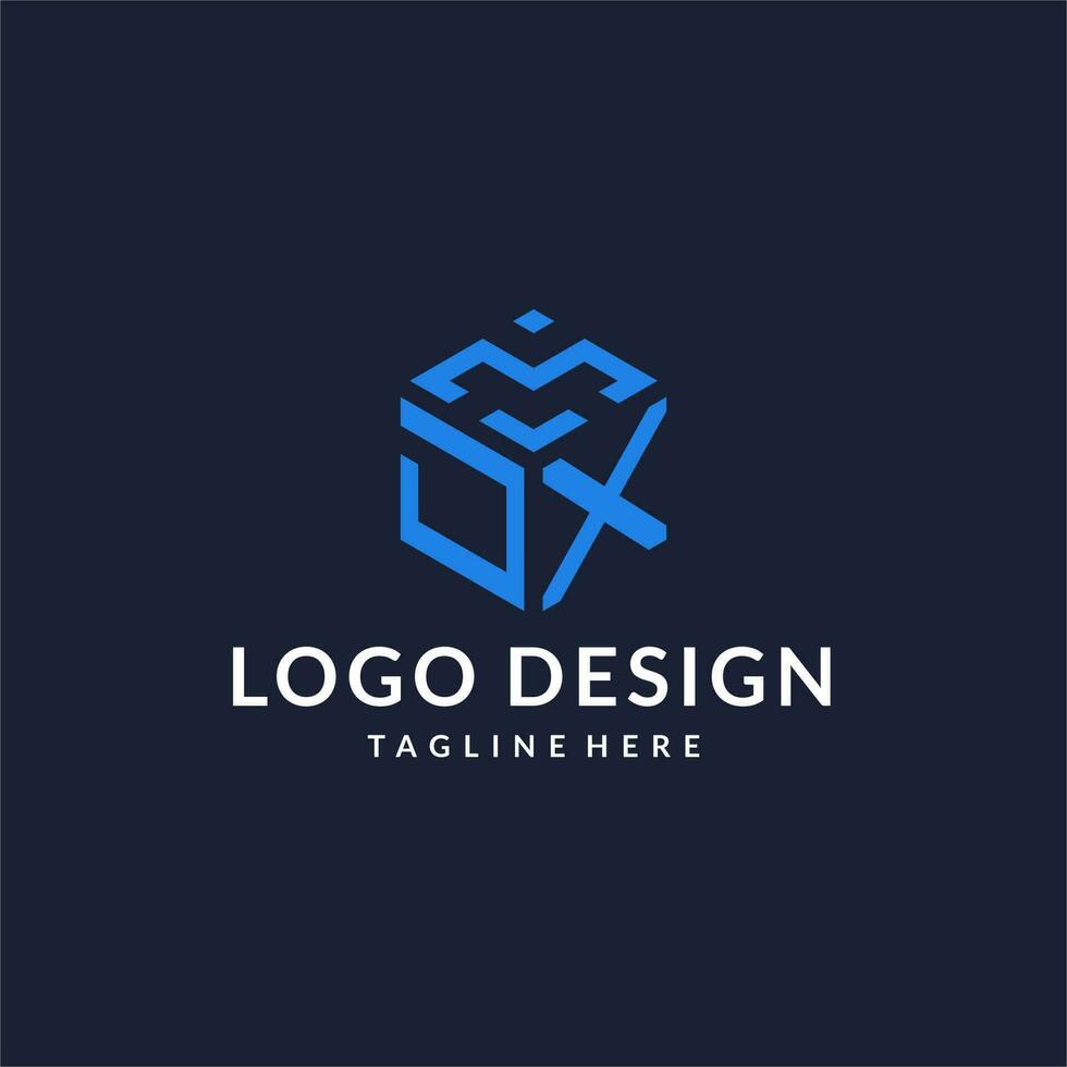 jx logotyp sexhörning mönster, bäst monogram första logotyp med hexagonal form design idéer vektor