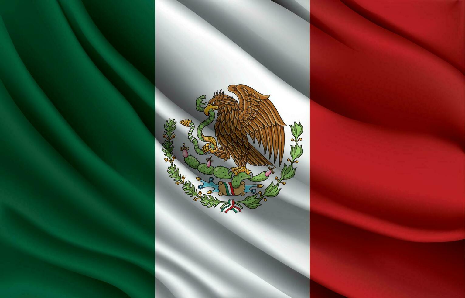 Mexiko National Flagge winken realistisch Vektor Illustration