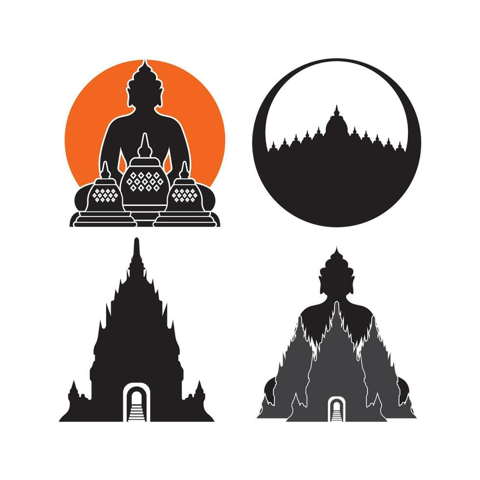 Tempel Logo Vektor Illustration Symbol Design.