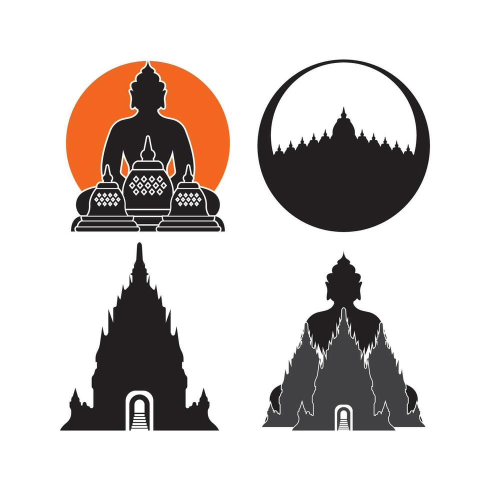 tempel logotyp vektor illustration ikon design.
