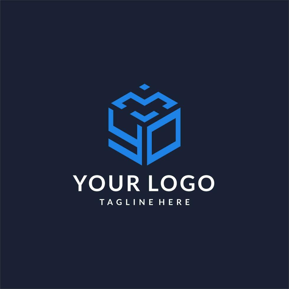 yo Logo Hexagon Entwürfe, Beste Monogramm Initiale Logo mit sechseckig gestalten Design Ideen vektor