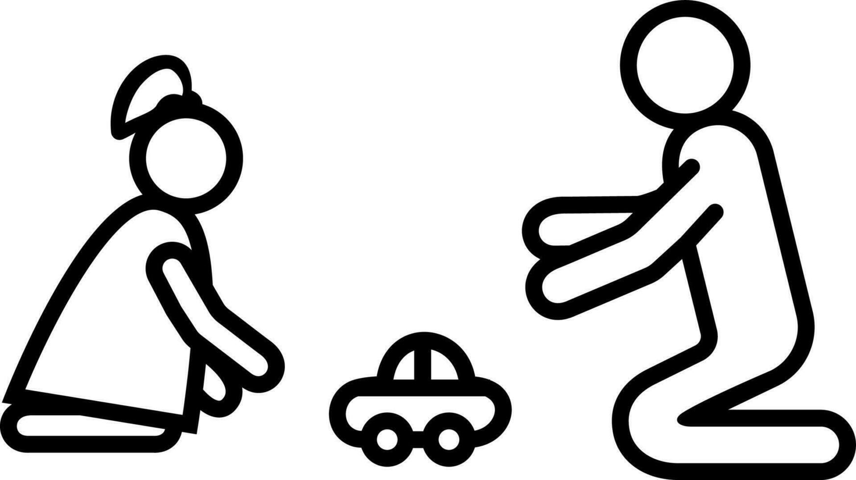 förälder spelar med dotter i bilar ikon vektor illustration