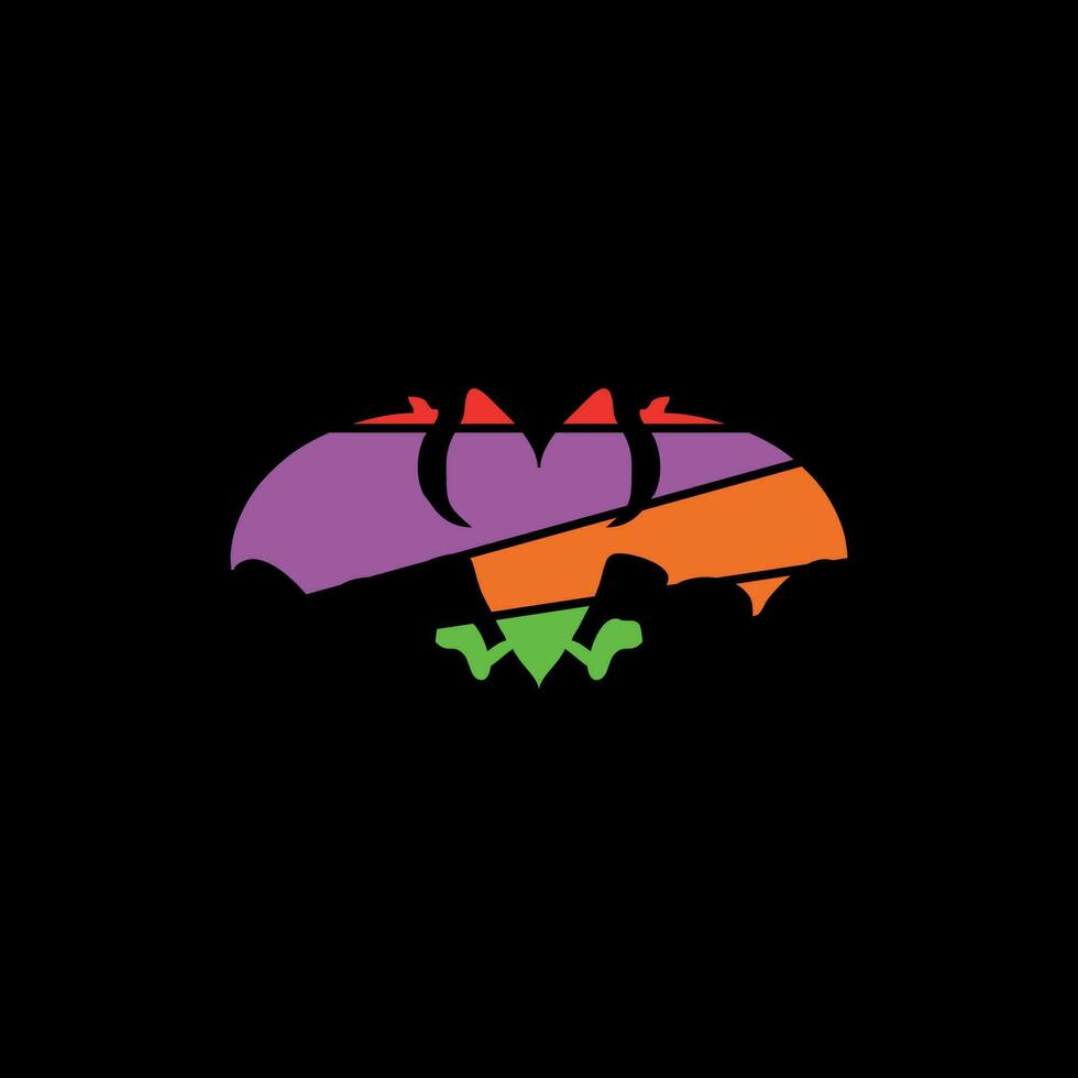 fladdermus djur- färgrik modern kreativ logotyp vektor