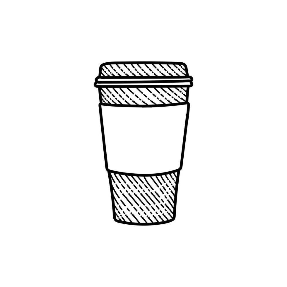 kopp av coffe linje konst illustration kreativ design vektor