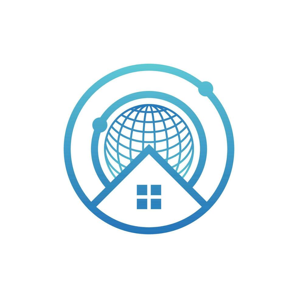 Zuhause Globus Technologie modern kreativ Logo vektor