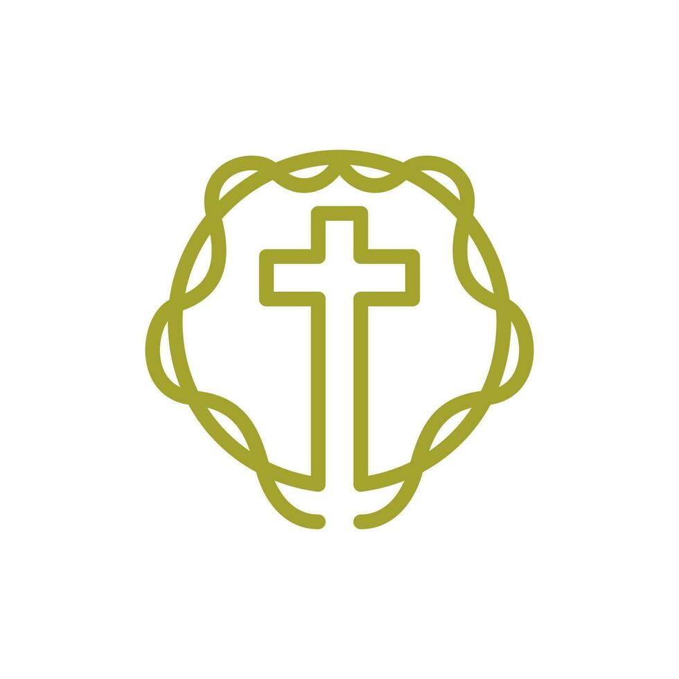 Kreuz Kirche Kreis Linie modern Logo vektor