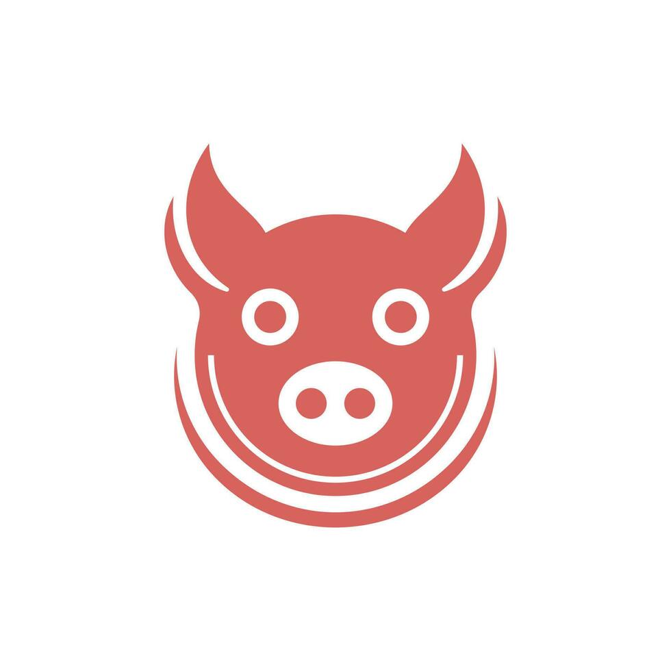 Schwein Kopf modern einfach Logo vektor