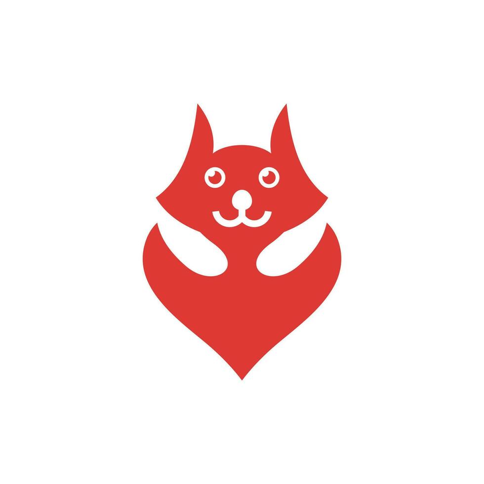 süß Katze Tier Liebe modern Logo Design vektor