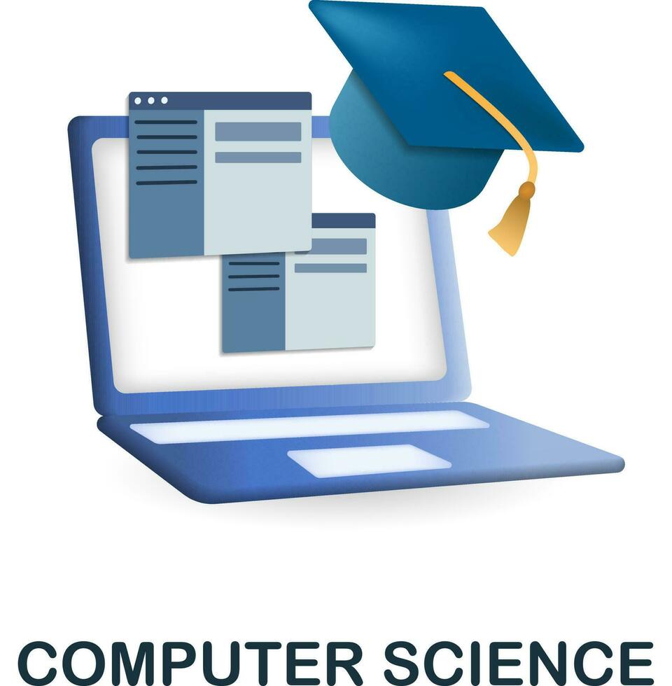 dator vetenskap ikon. 3d illustration från data vetenskap samling. kreativ dator vetenskap 3d ikon för webb design, mallar, infographics och Mer vektor