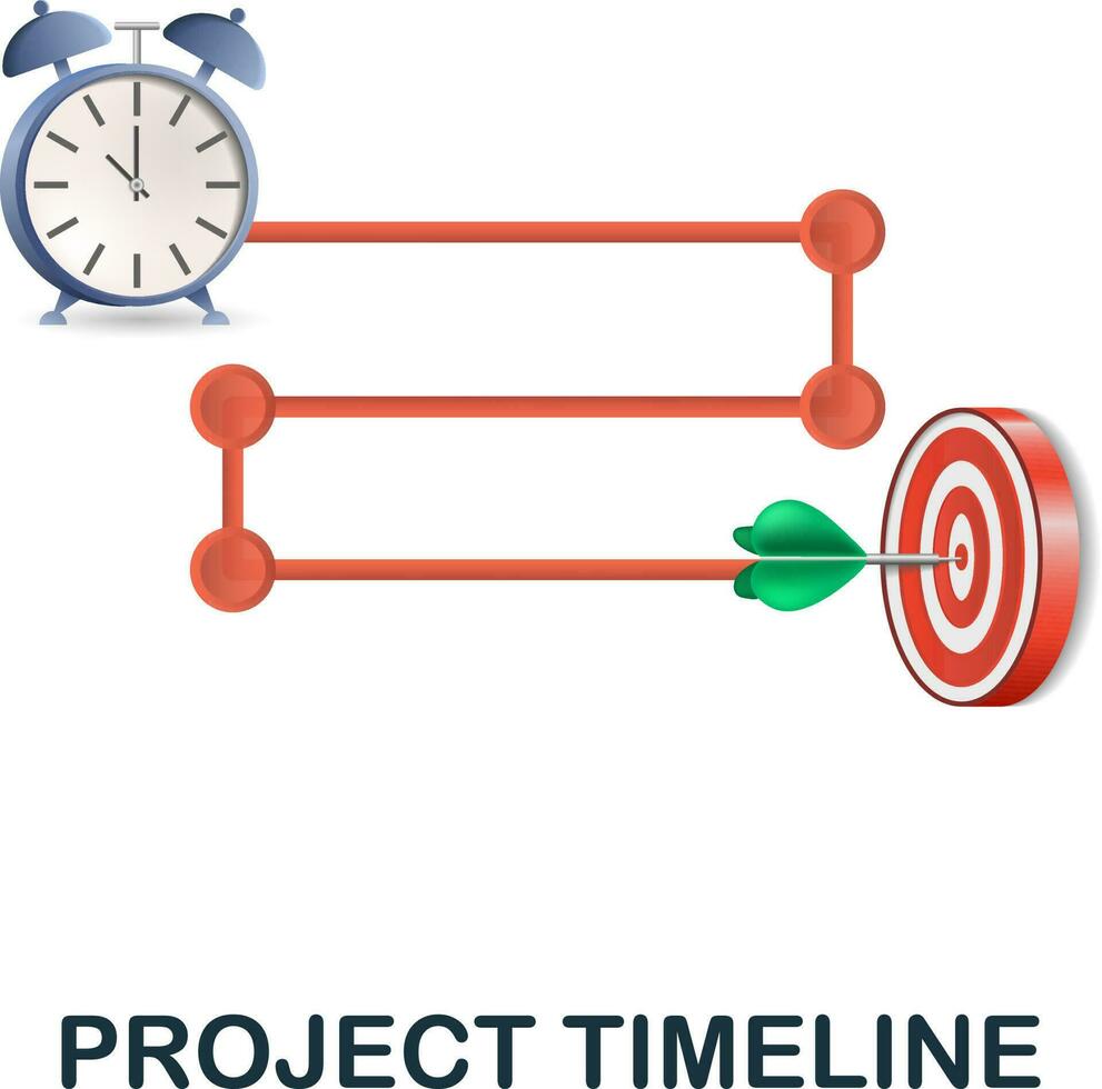 projekt tidslinje ikon. 3d illustration från projekt utveckling samling. kreativ projekt tidslinje 3d ikon för webb design, mallar, infographics och Mer vektor