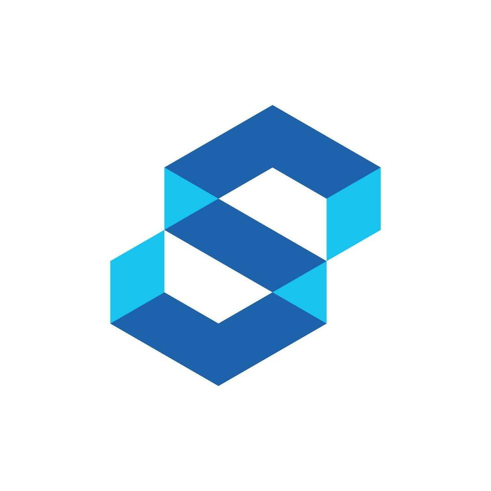 Brief s Block geometrisch kreativ Logo Design vektor