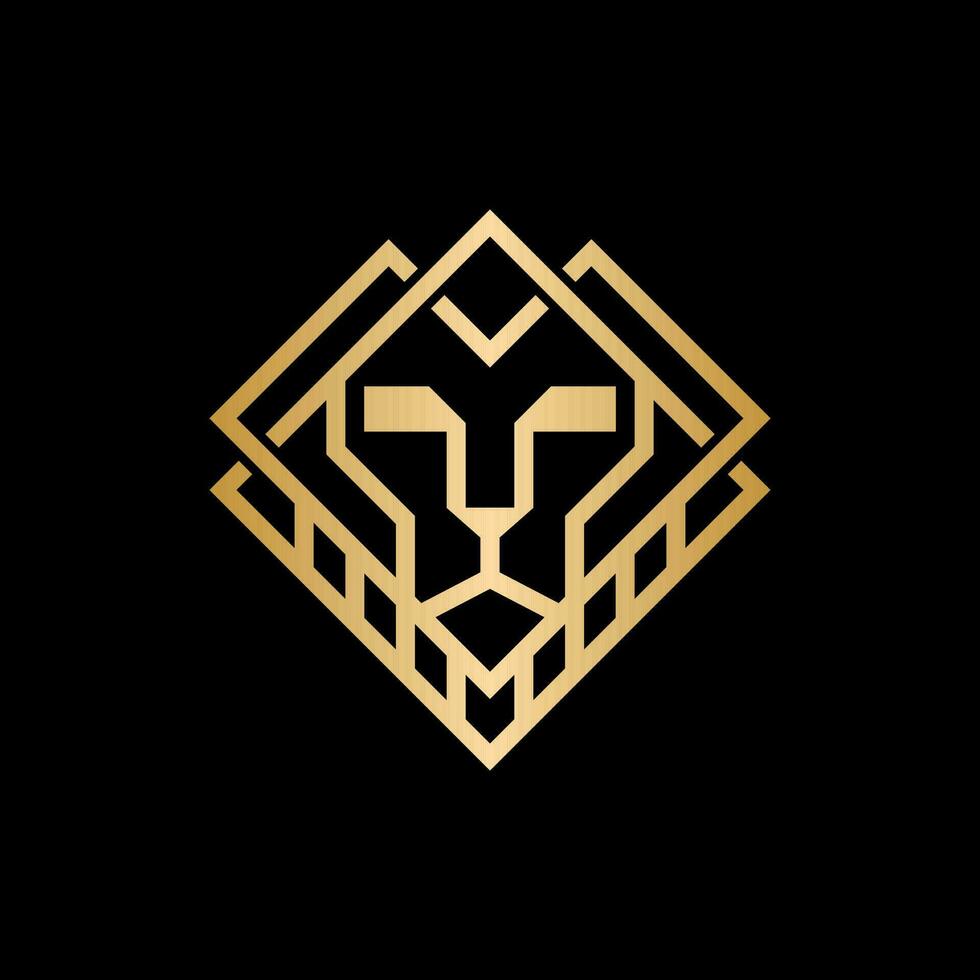 Tier Löwe Kopf modern Luxus kreativ Logo vektor