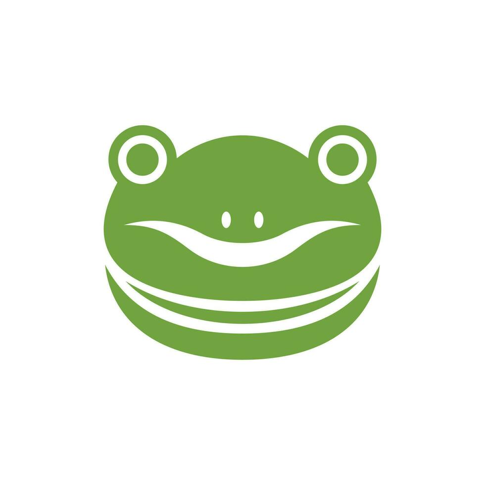 Tier Frosch Kopf süß kreativ Logo Design vektor