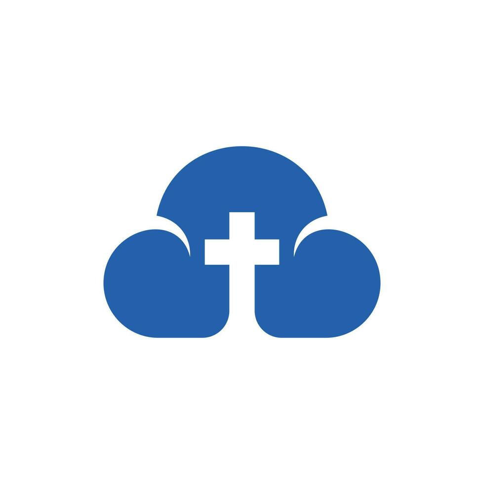 Kreuz Kirche Wolke modern einfach Logo vektor