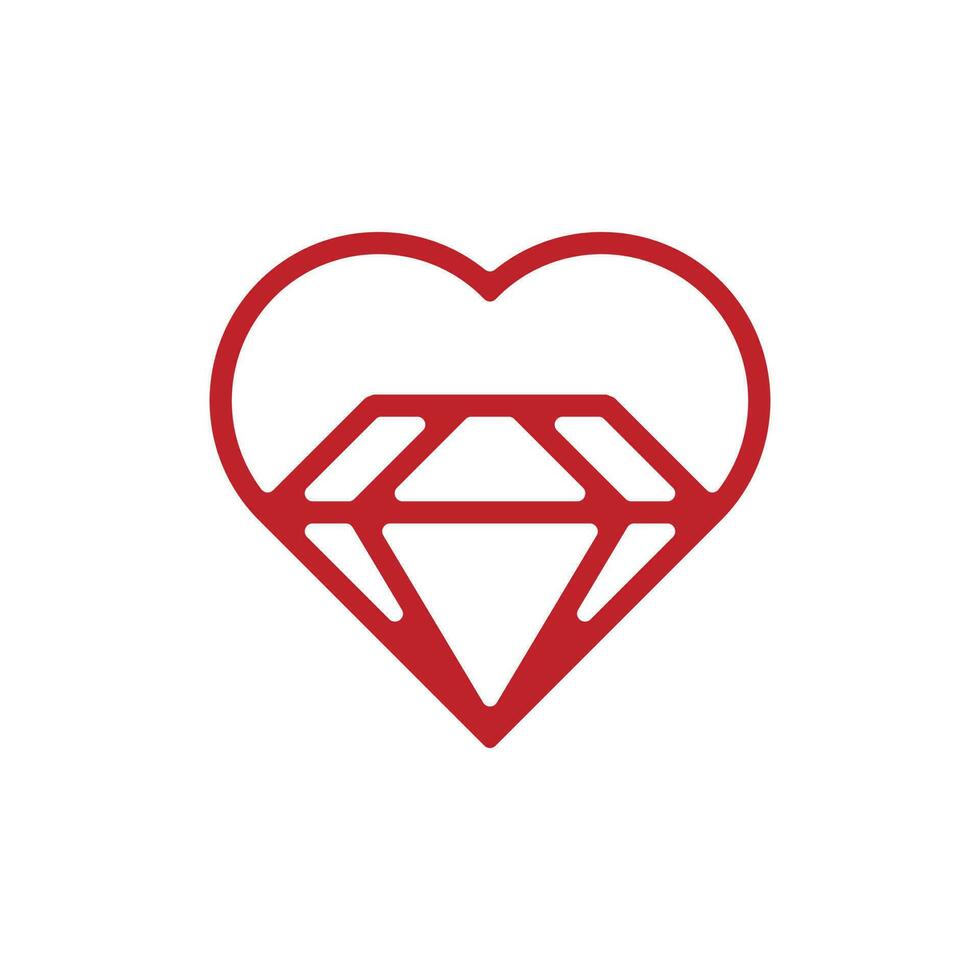 Liebe Diamant elegant Linie modern Logo vektor